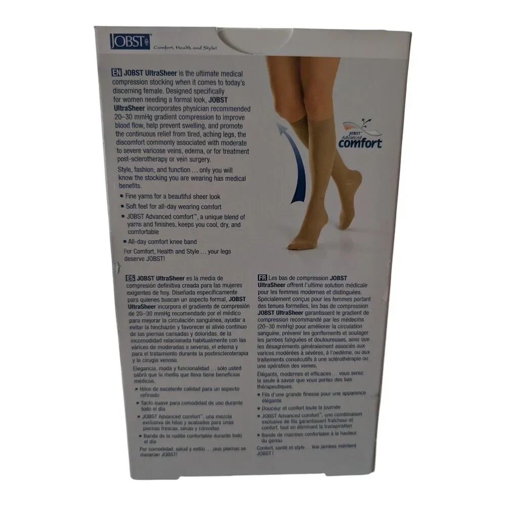 Jobst 20-30mmHg Ultra Sheer Thigh High Medical Compression Stockings LG Espresso